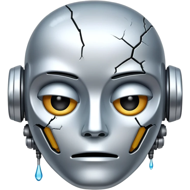 crying robot face emoji