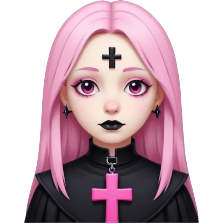 black pink goth cross  emoji