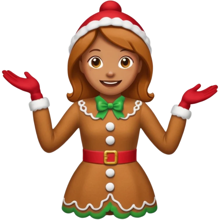 shrug woman gingerbread emoji