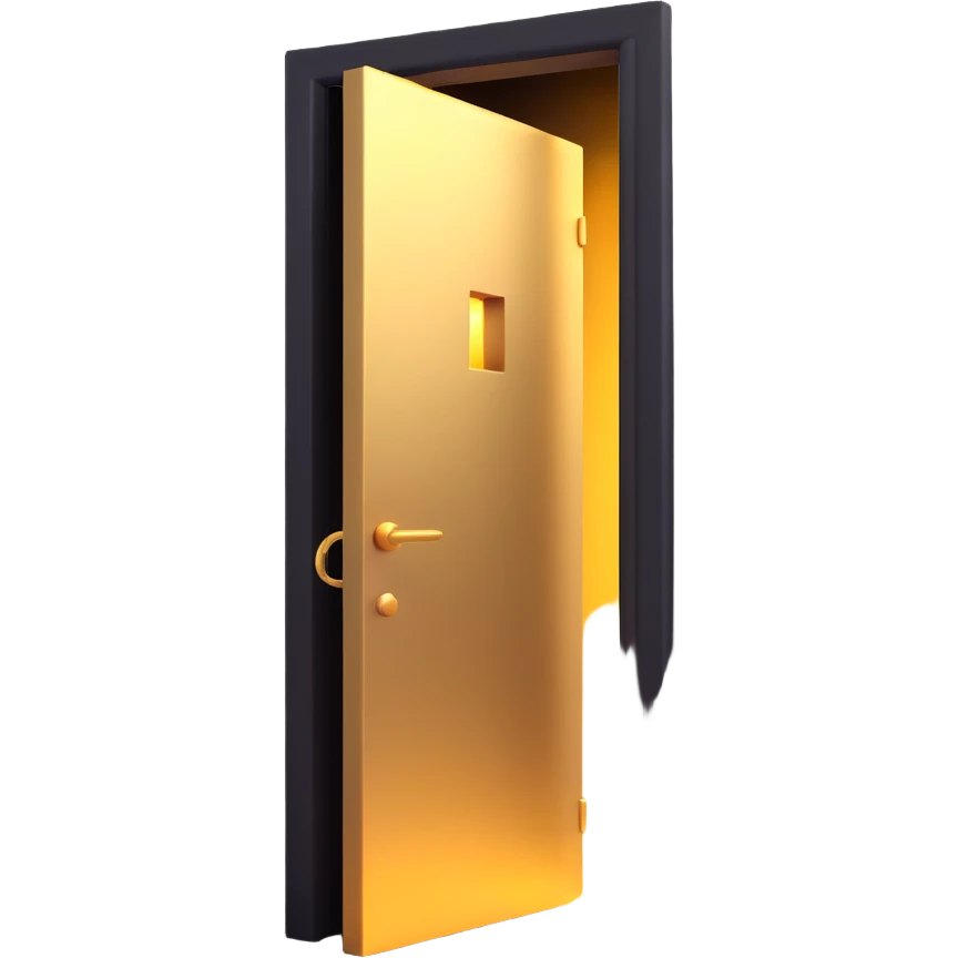 door being unlocked, golden light pouring through the crack emoji