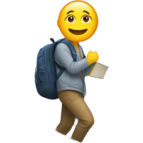 student goes up stairs emoji