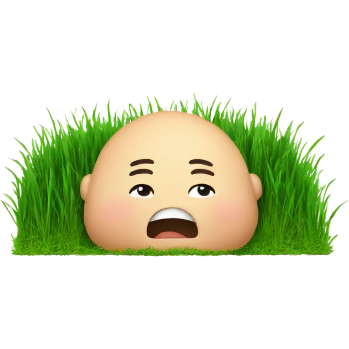 A chubby person is eating grass. emoji