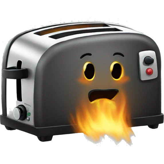 Toaster with burnt toast inside emoji