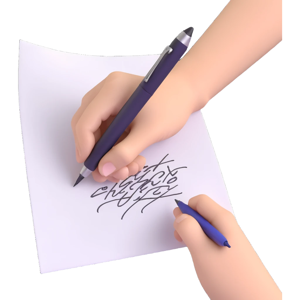 A hand holding a pen, aggressively scribbling on a piece of paper. The pen is clearly visible. The paper is filled with random black scribbles, so dense that most of it looks nearly black emoji