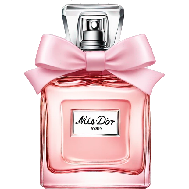 Light pink Miss Dior perfume with bow emoji