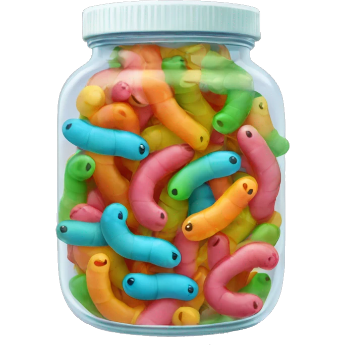 gummy worms in a jar emoji