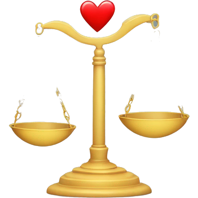 balance scale with two broken heart  emoji