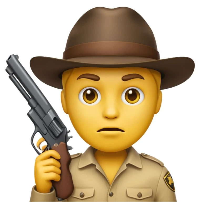 Standard yellow face emoji with a gun in its mouth emoji