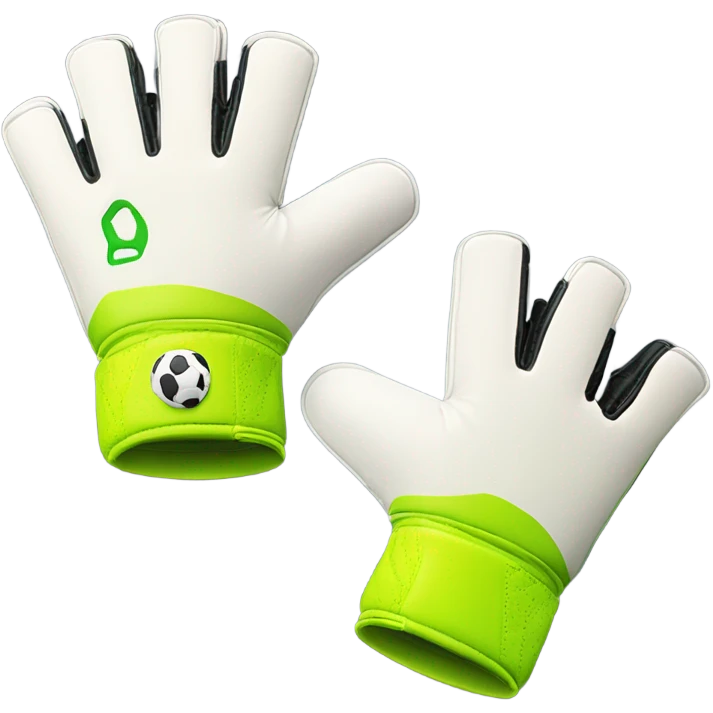 An emoji of a pair of goalkeeper gloves, slightly open, with a sporty design and padded palms, ready to catch a soccer ball emoji