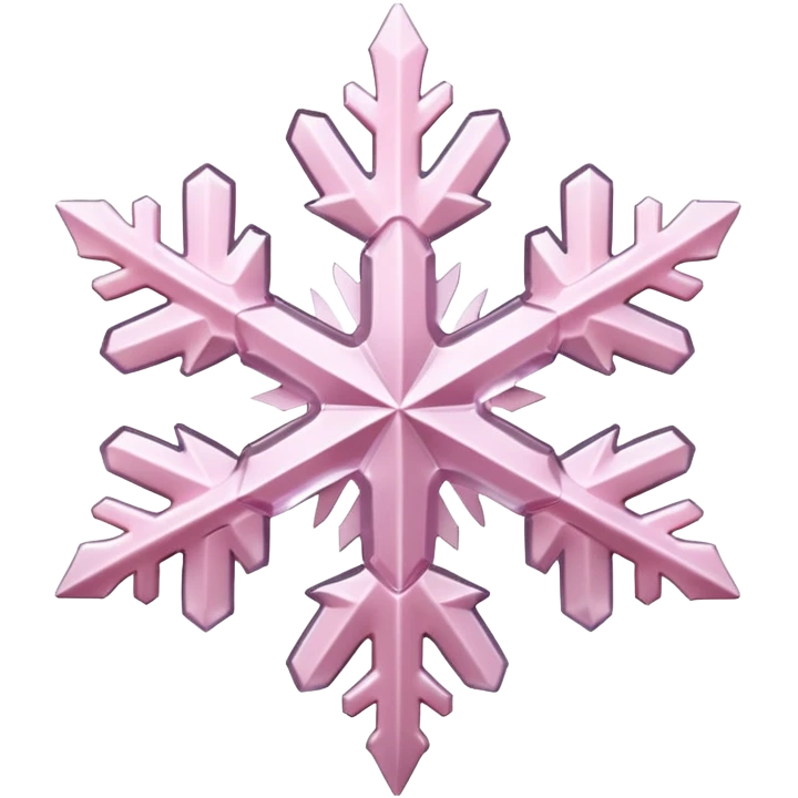 pale pink snow flake 3d bold ice transparent texture like Frozen emoji