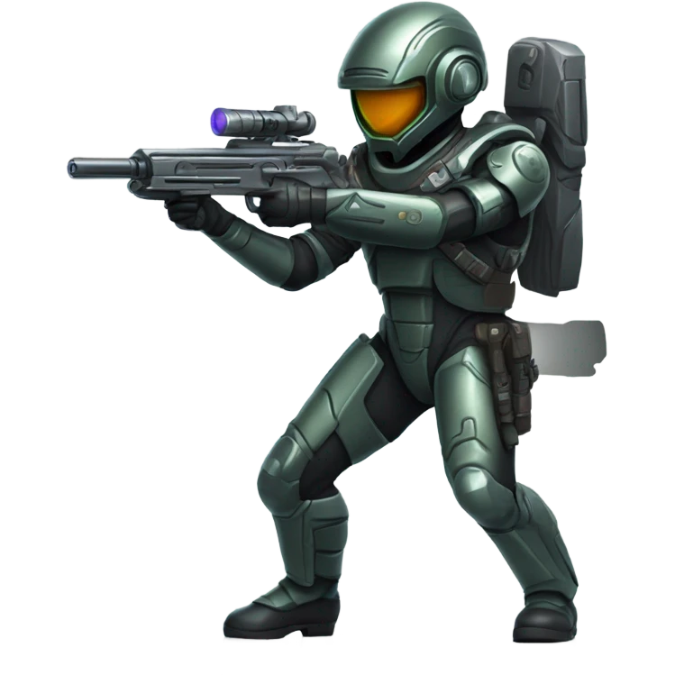 Martian secret service mercenary aiming rifle emoji