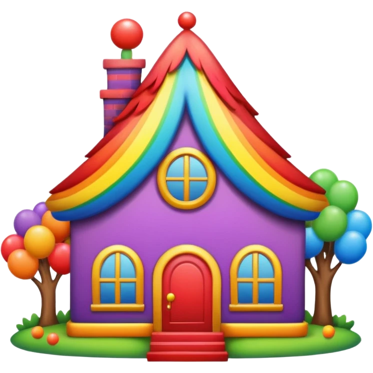 clown house rainbow emoji