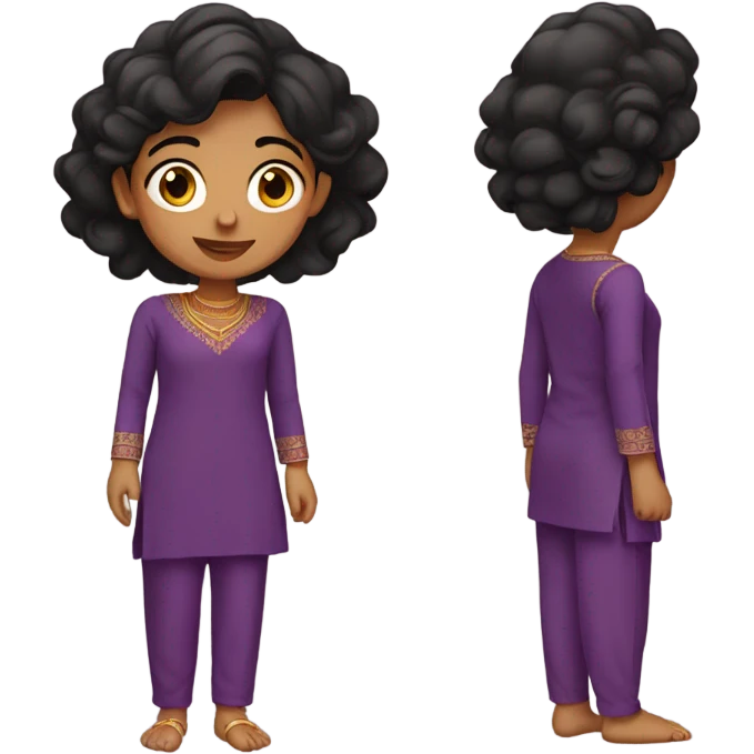 indian girl wearing full sleeve purple kurti and pent  emoji