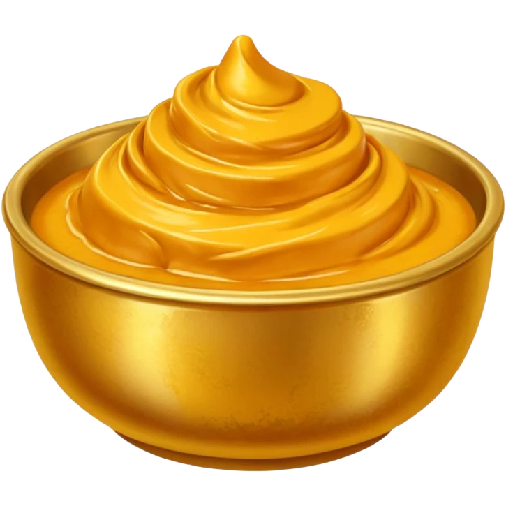 Thick Turmeric paste in a golden metal bowl emoji