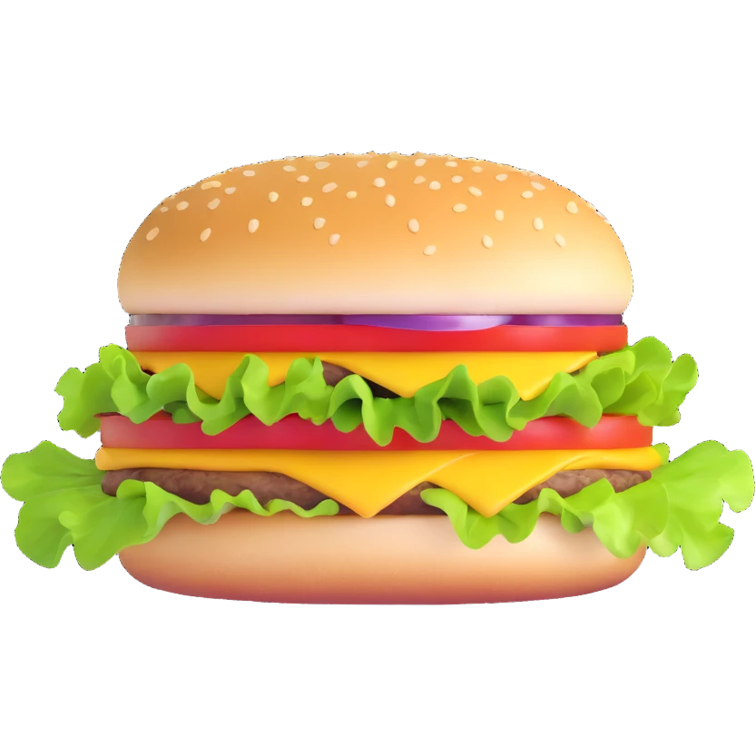 cheeseburger with lettuce and tomato emoji