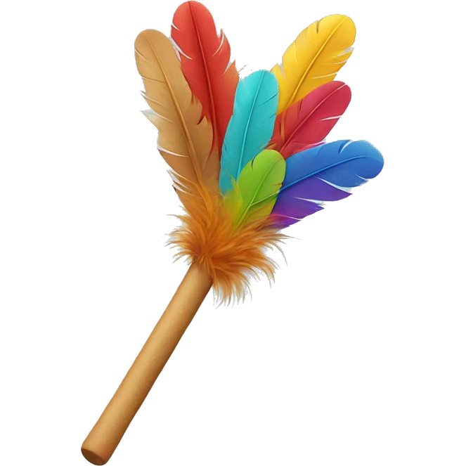 toy stick with feathers on the end emoji