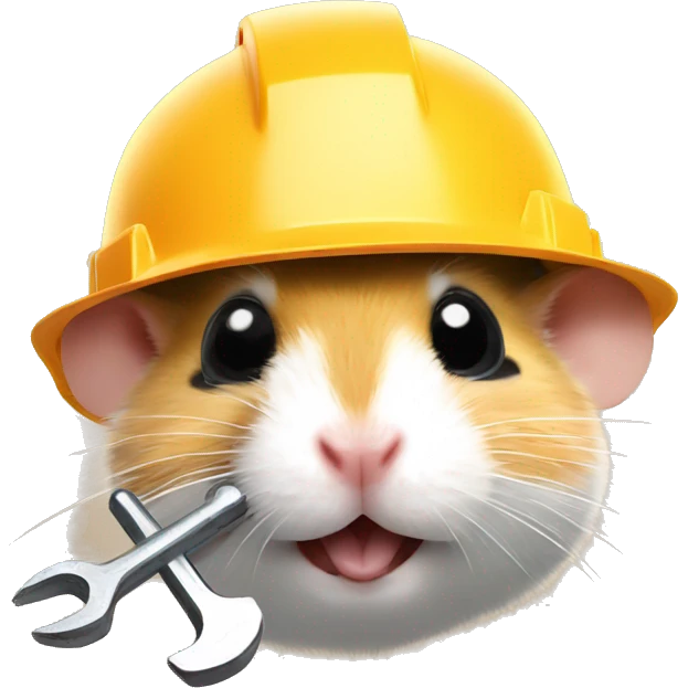hamster head in a construction helmet with a wrench emoji