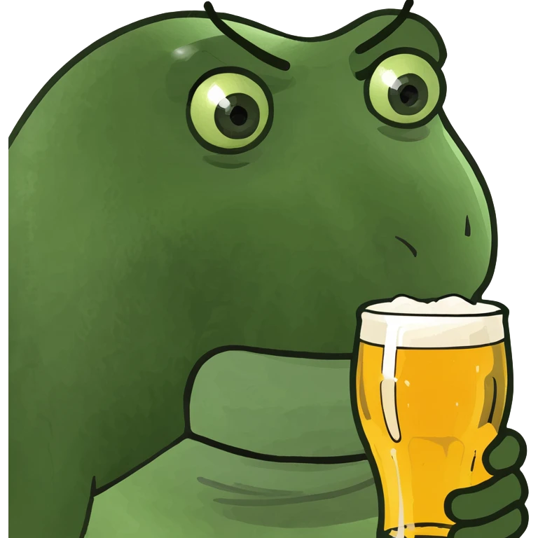 Drooling face emoji holding beer glass emoji