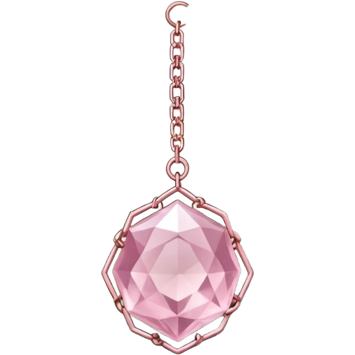 Rose-pink-metal-chained rose-quartz-crystallic romantic delicate fine pretty suncatcher  emoji