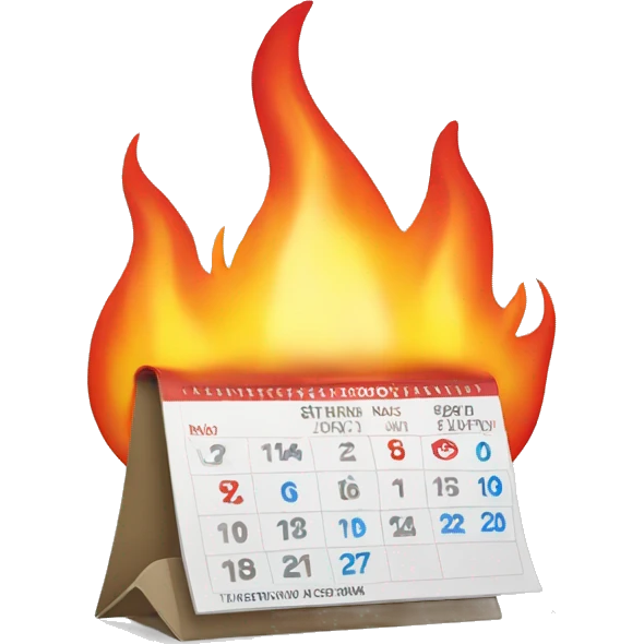 Calendar on Fire emoji