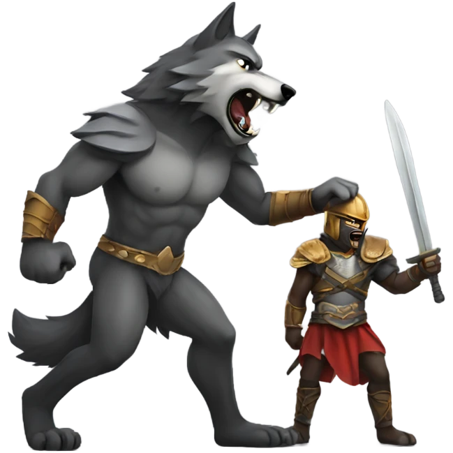 Wolf vs warrior emoji