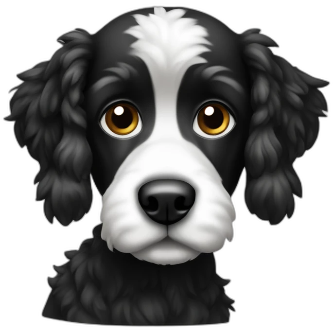 Caniche avec des pois blanc et noir emoji