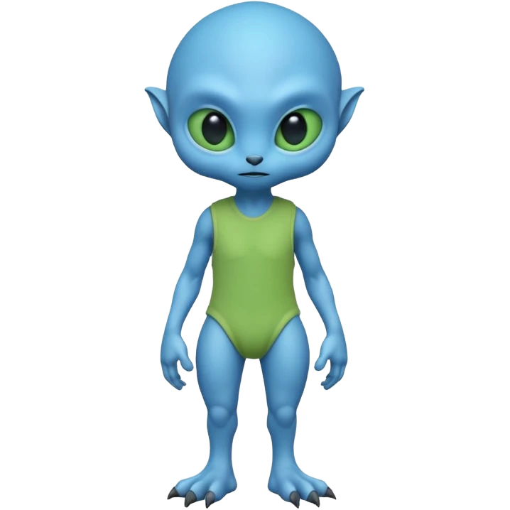 full body cute humanoid peacefull alien furry with 2 legs and eye stalks stands upright and looks intelligent ...wears clothing. not green..looks happy and cudly emoji