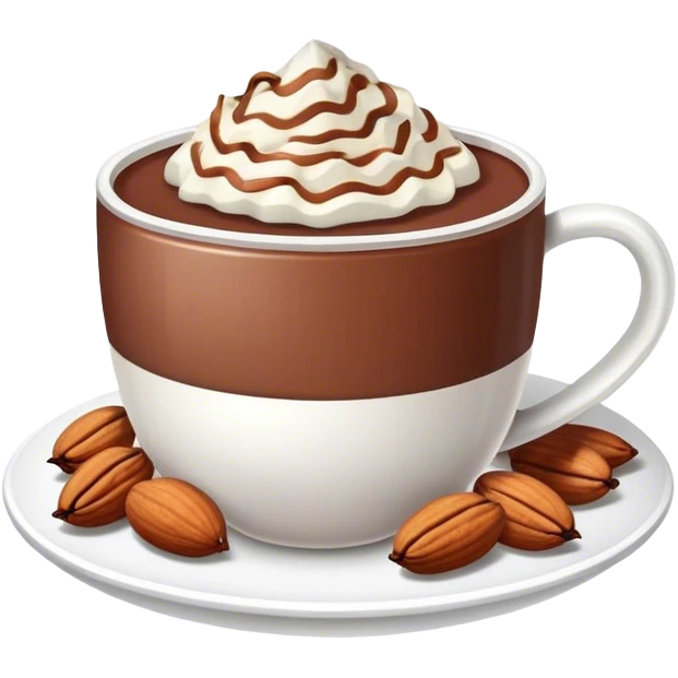Cup of chocolate with nuts emoji