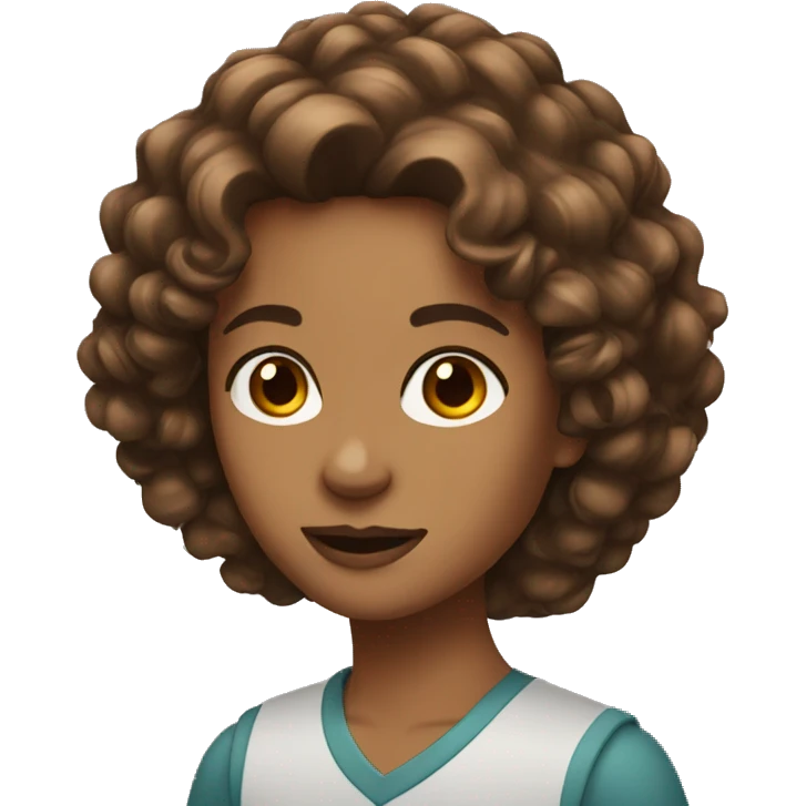 Middle curl brown hair emoji
