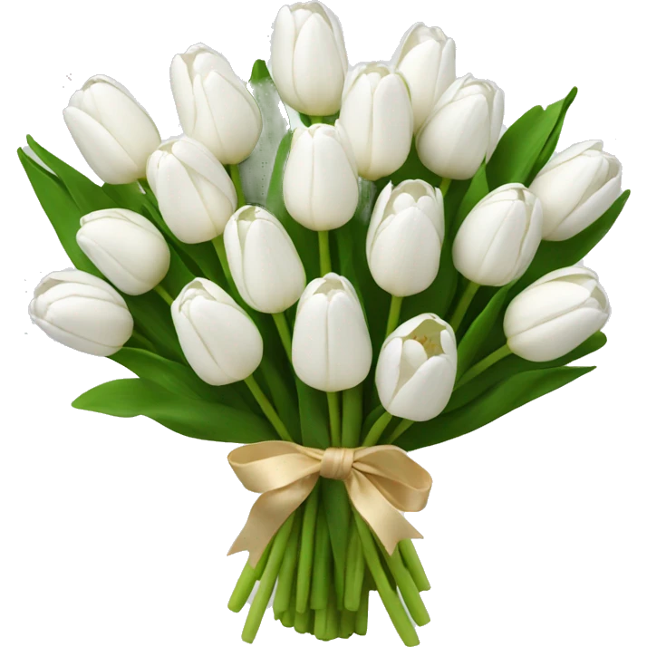 white tulip bouquet  emoji