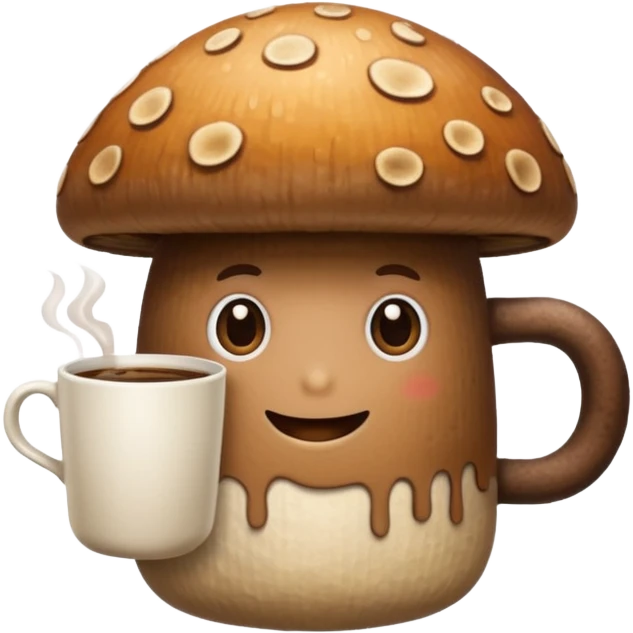 mushroom drinking coffee emoji