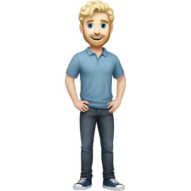 full body standing light curl blonde 30yo man blue eyed pale skin emoji