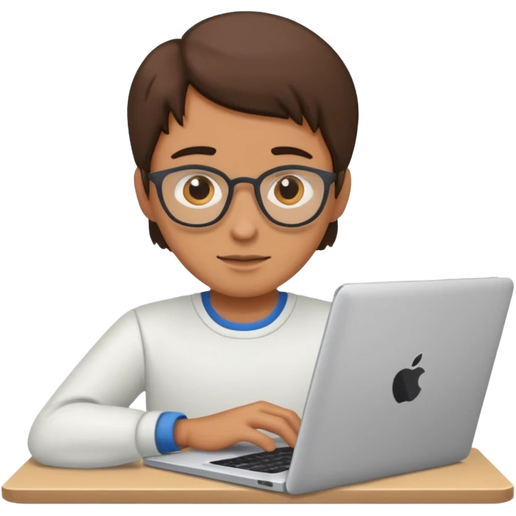 Research paper being typed on a laptop   emoji