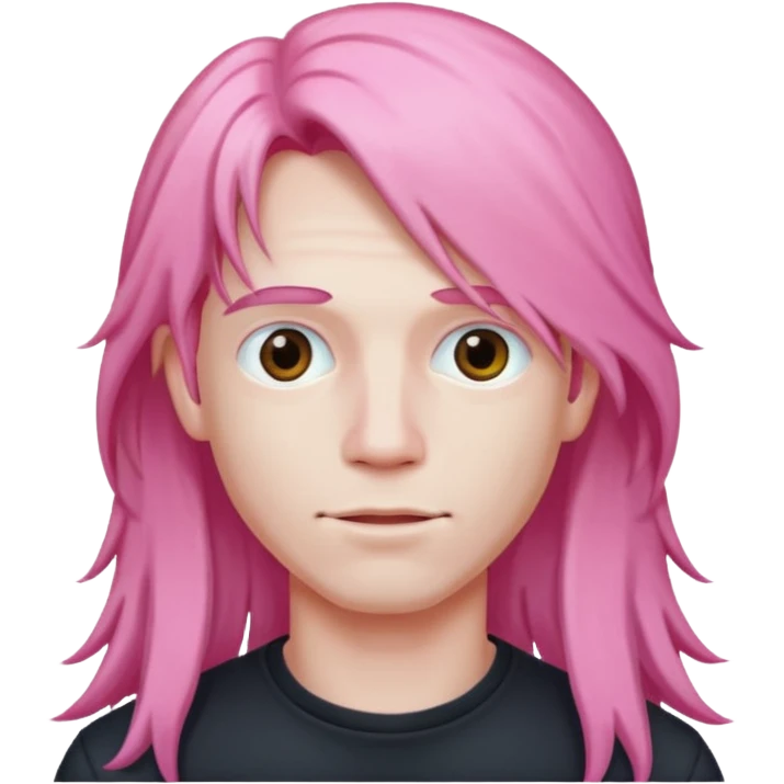 guy with pink long hair emoji