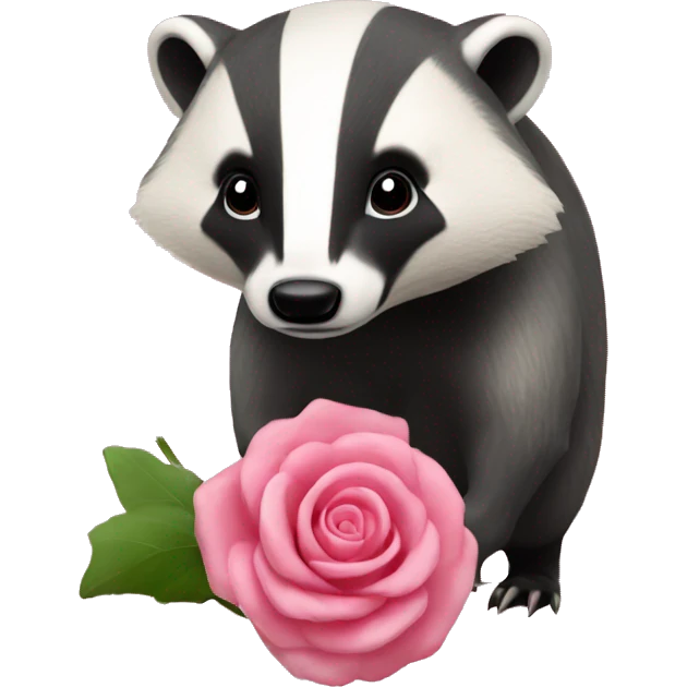Badger en rose emoji