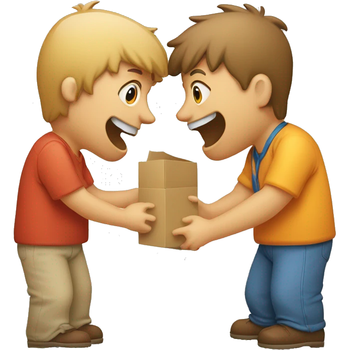 an image of a two people putting some kind of carton cardboard on each other's tongues, the style of roy lichtensteinin  emoji