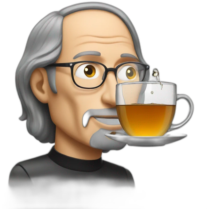 Steve Jobs pours tea emoji