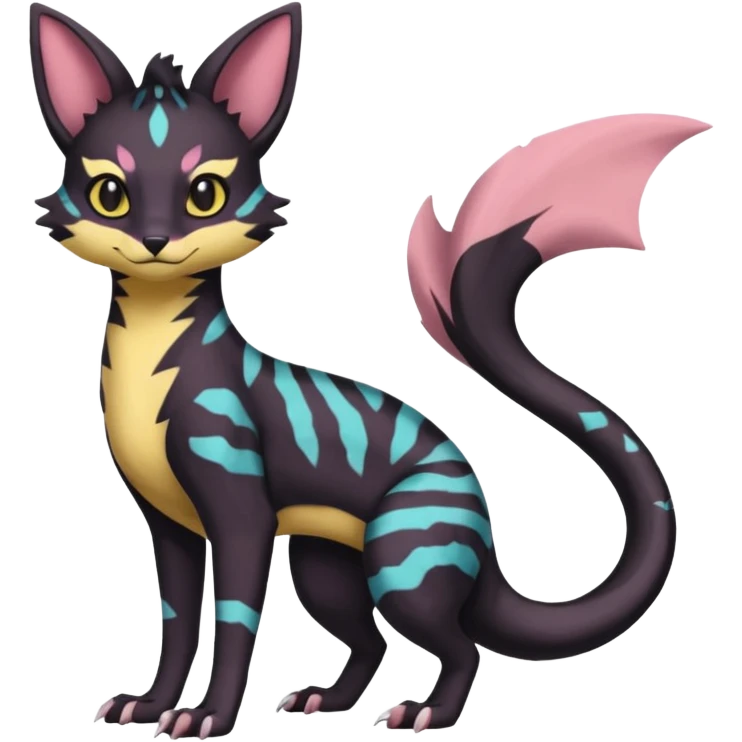 Pastel Salandit-Umbreon-Genet-Noivern-Noibat-Serval-Hybrid (Full body) emoji