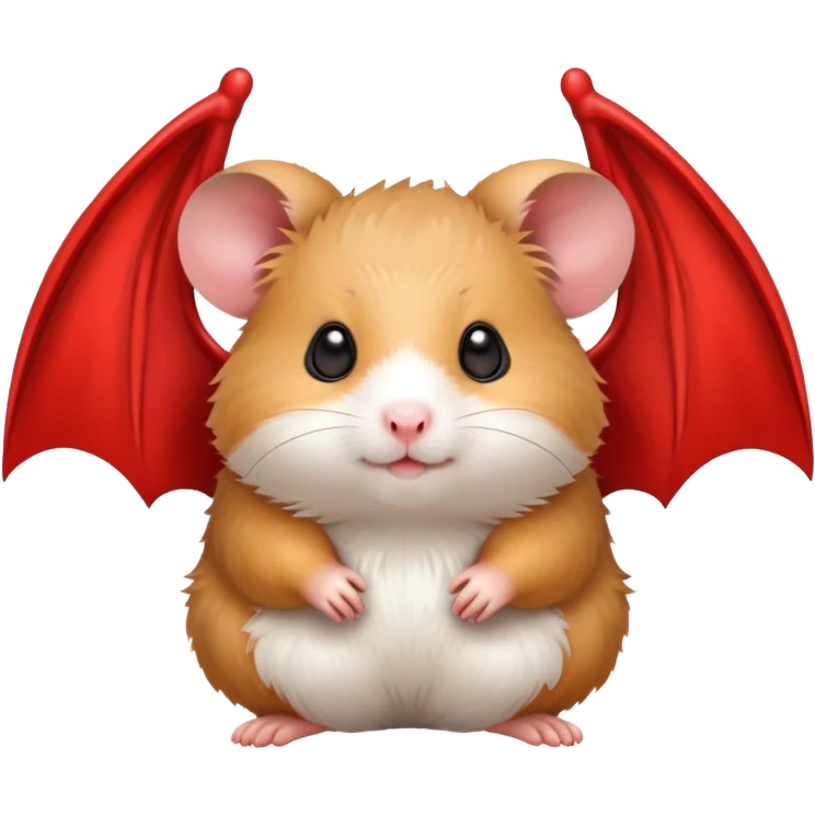 Hamster with red bat wings and horns emoji