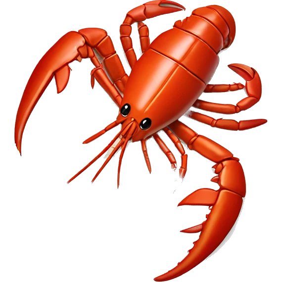 “Cooked red lobster with white rice on a plate, vibrant and simple.” emoji