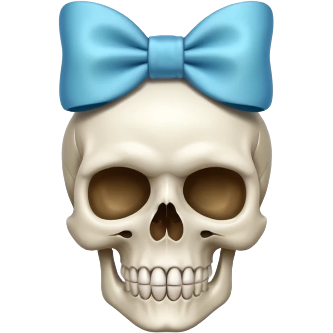Skull with bow on head emoji