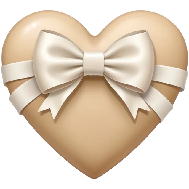 Heart beige white bow  emoji
