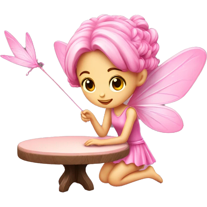 Table pink fairy decoration emoji