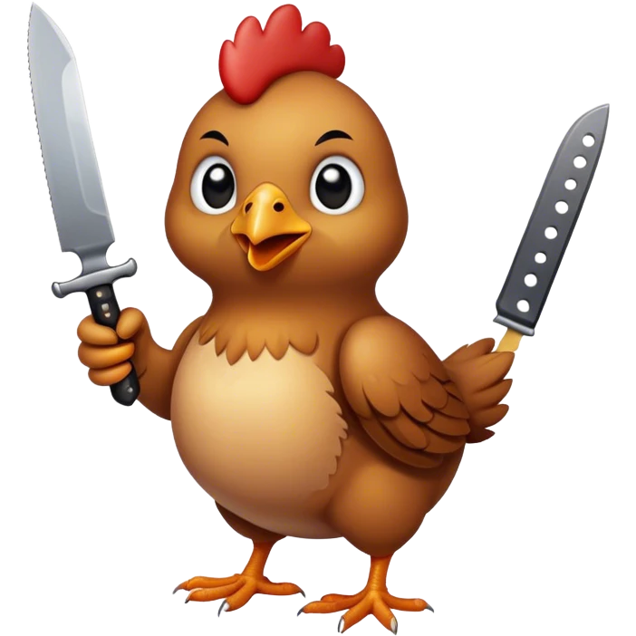 Small chiken with knife emoji