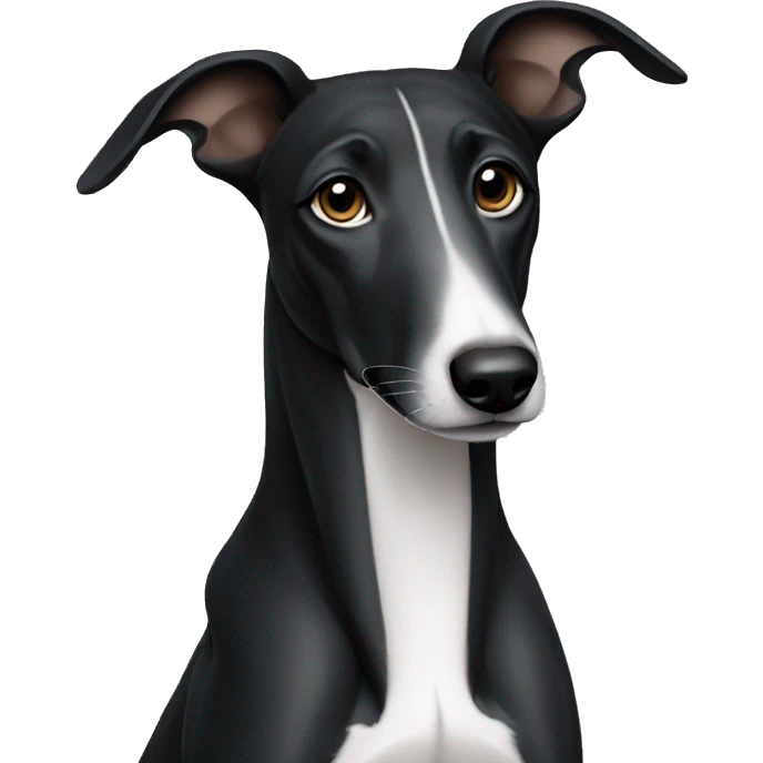 sitting black greyhound emoji