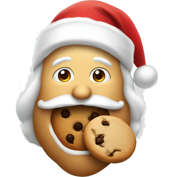 santa eating a cookie emoji