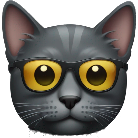 dark grey cat with sunglasses emoji