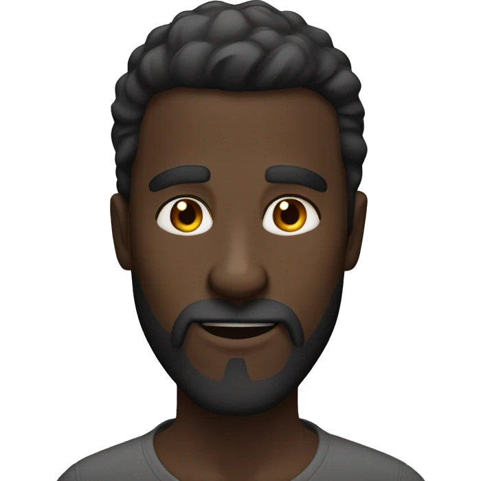 bold guy dark skin small beard over the mout emoji