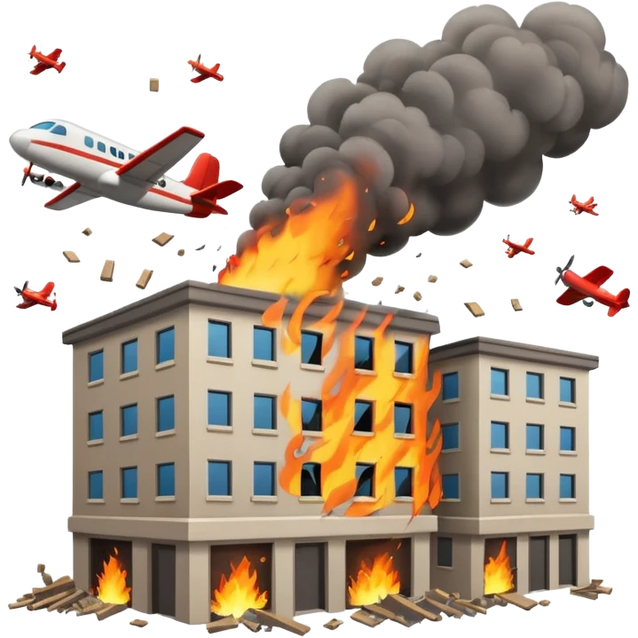 Plane crash into building emoji