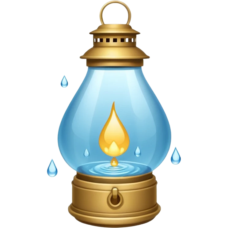 Water Lantern more water drop inside lantern emoji